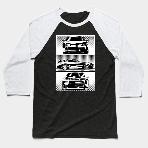 Toyota Supra a80 vs a90 Baseball T-Shirt by JDM Boyz